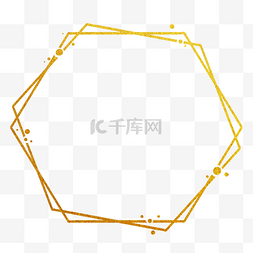 标题栏格式图片_简约六边形烫金标题框边框