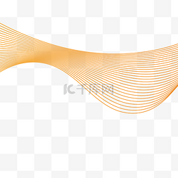 手绘线条背景素材图片_波浪线条橙色渐变