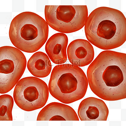 红色3d立体细胞元素