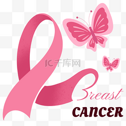 乳腺癌意识图片_乳腺癌的认识蝴蝶装饰粉红丝带乳