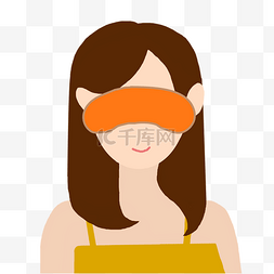 戴眼罩睡图片_保护眼睛红色眼罩