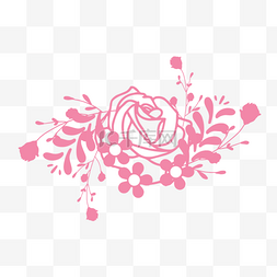 svg粉色玫瑰花创意元素