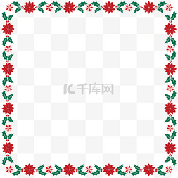 圣诞装饰花图片_一品红花朵植物装饰边框