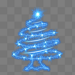 梦幻蓝色炫光圣诞树