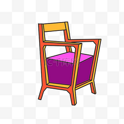 桌椅木质图片_紫色的精美椅子插画