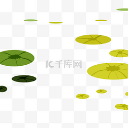 创意手绘植物插图图片_手绘卡通绿色荷叶免扣元素