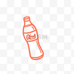 卡通可乐瓶图片_卡通红色可乐瓶免扣图