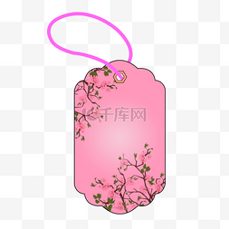 粉色春季装饰吊牌标签