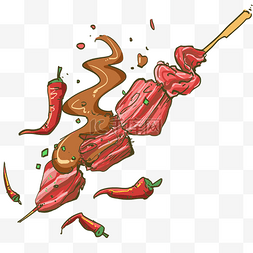 香辣虾字体图片_美味的香辣肉串