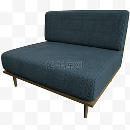 蓝纹皮革沙发