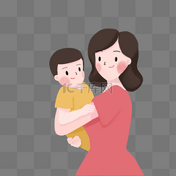 关爱母亲图片_一个抱着孩子的母亲