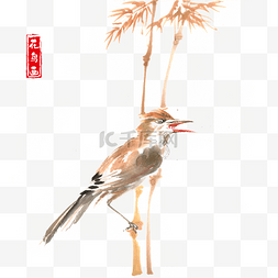 淘宝衣服秋季海报图片_秋季的竹子与小鸟