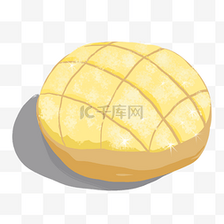 菠萝包黄色面包简单可爱格子条纹