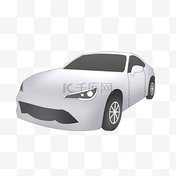 车模型儿童玩具车图片_仿真卡通白色轿车汽车插画