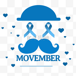 蓝色movember胡子十一月