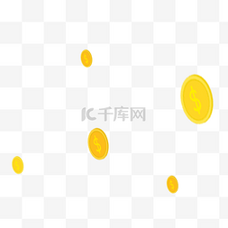 漂浮的金币图片_卡通黄色漂浮的金币