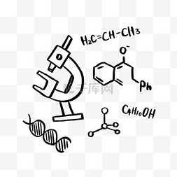 科学显微镜图片_开学季化学课涂鸦