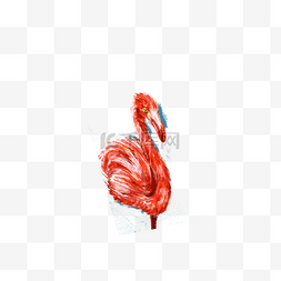 红色的火烈鸟免抠图