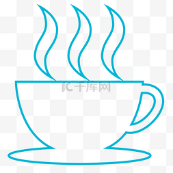 蓝色的茶杯饮料图标
