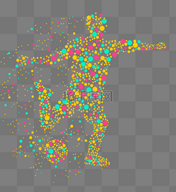 世界杯来了多彩波点风格踢球