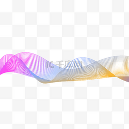彩色线条科技图片_彩色动感波浪科技感线条
