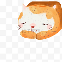 卡通橙色的猫咪免抠图