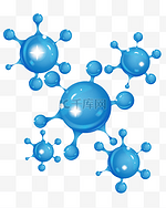 蓝色的水分子