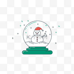 圣诞水晶球水晶球图片_圣诞节描边插画
