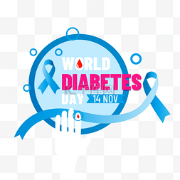 乐于助人的图片_蓝色丝带世界糖尿病日元素