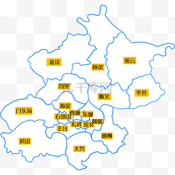 北京地图线描
