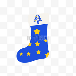 圣诞蓝色袜子图片_蓝色圣诞袜子