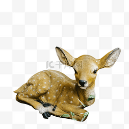 动物的雕塑图片_一只可爱的梅花鹿雕塑
