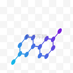 蓝色的化学结构免抠图