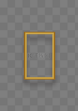 圆框金色金属感图片_木质画框边框极简免扣png