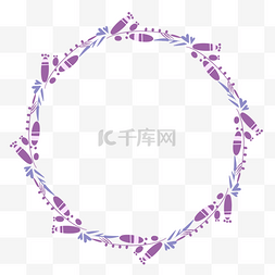环状叶子图片_紫色系花朵花环