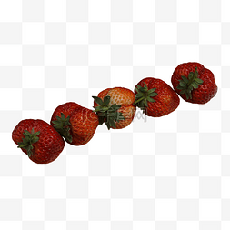 草莓实拍素材图片_实拍种植五个大草莓
