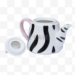 茶壶黑色图片_黑色条纹茶壶