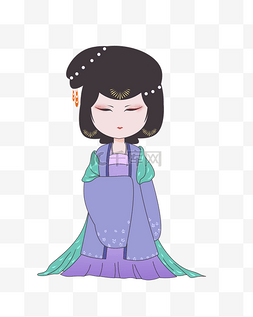 衣服古装图片_唐朝紫色衣服古装美女