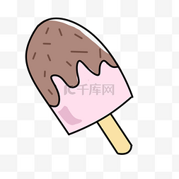 草莓味巧克力粉色冰淇淋冰棒夏日