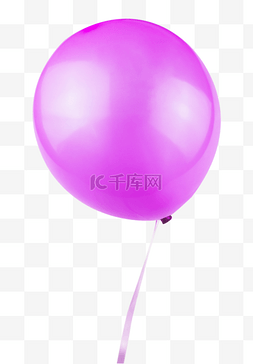 小清新彩色气球图片_一个紫色气球