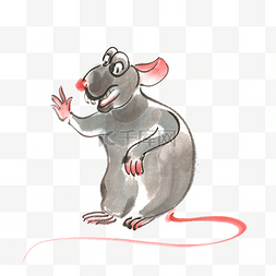 老鼠水墨画图片_迎接2020年鼠年
