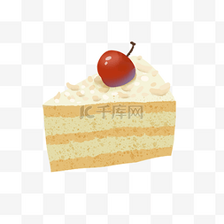 樱桃小图片_一块水果小蛋糕甜点