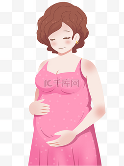 粉色裙子孕妇