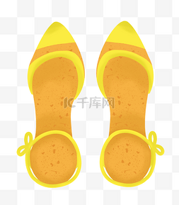 黄色凉鞋卡通插画