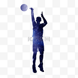 星光运动人物篮球投篮剪影