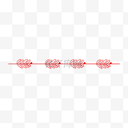 创意分割线条图片_红色树叶分隔线