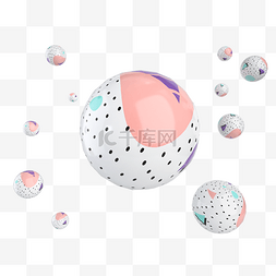 立体圆球漂浮图片_孟菲斯风格漂浮圆球