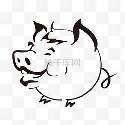 猪图片_侧面猪头猪简笔画