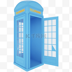 蓝色电话亭图片_蓝色电话亭