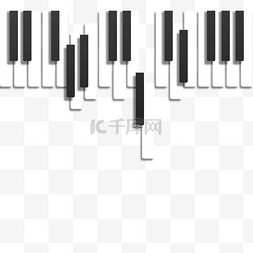 琴键音乐图片_剪纸风格立体掉落钢琴键